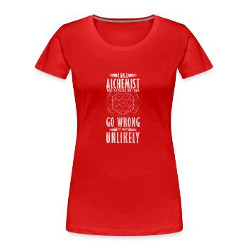 Alchemie Zauber Forschung - Frauen Premium Bio T-Shirt - Rot - Vorne - Mia (176cm)