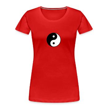 Yin Yang - Frauen Premium Bio T-Shirt - Rot - Vorne - Mia (176cm)