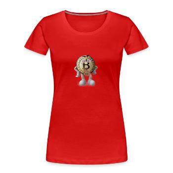 Bitcoin Dude - T-shirt bio Premium Femme - rouge - Devant - Mia (176cm)