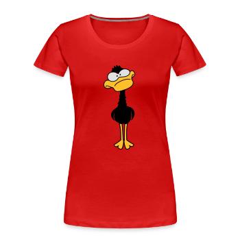 Funny Duck - T-shirt bio Premium Femme - rouge - Devant - Mia (176cm)