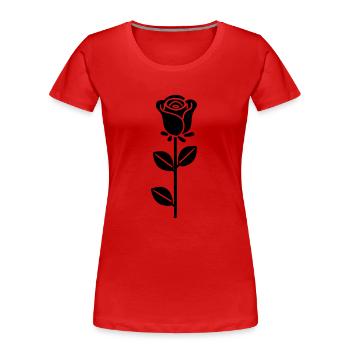 Fleur rose - T-shirt bio Premium Femme - rouge - Devant - Mia (176cm)