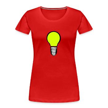Light bulb (3 colors) - T-shirt bio Premium Femme - rouge - Devant - Mia (176cm)