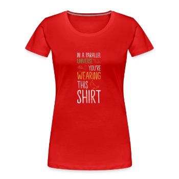 Universum Sterne Kosmos - Frauen Premium Bio T-Shirt - Rot - Vorne - Mia (176cm)