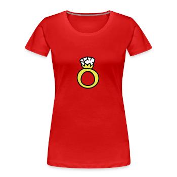 Ring - wedding ring 3 - Women's Premium Organic T-Shirt - red - Front - Mia (176cm)