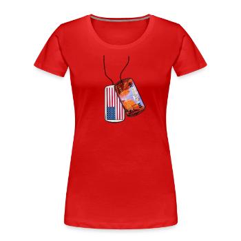 Erkennungsmarke ARIZONA Grand Canyon USA - Frauen Premium Bio T-Shirt - Rot - Vorne - Mia (176cm)