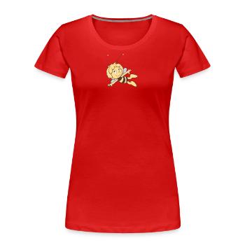 Maya The Bee Flying Retro - Women's Premium Organic T-Shirt - red - Front - Mia (176cm)