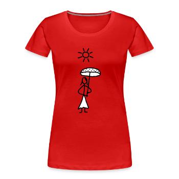 Lady mit Sonnenschirm - V2 - Frauen Premium Bio T-Shirt - Rot - Vorne - Mia (176cm)