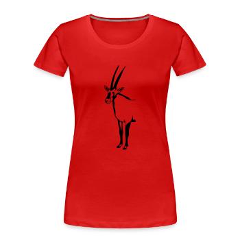 Oryx - Antilope - Antelope - Frauen Premium Bio T-Shirt - Rot - Vorne - Mia (176cm)