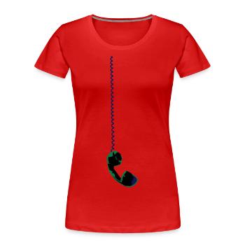 Telefon - Frauen Premium Bio T-Shirt - Rot - Vorne - Mia (176cm)