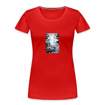 Äste vor Mondlicht - Frauen Premium Bio T-Shirt - Rot - Vorne - Mia (176cm)