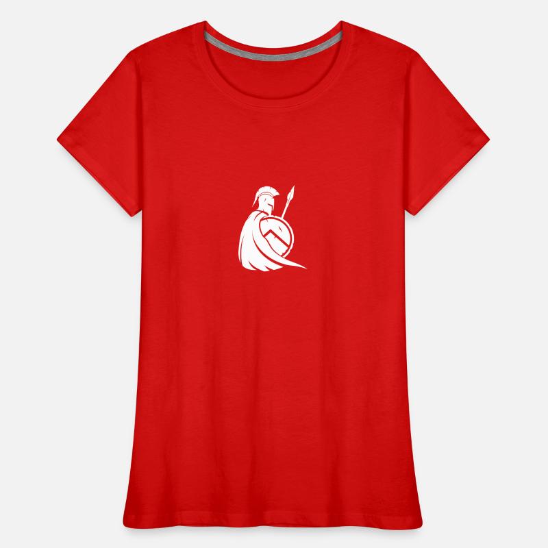 Stylized Spartan Warrior – Strength & Honor White Women's Premium Organic T-Shirt