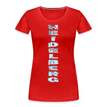 Heidelberg Allemagne Ville Police Horizon - T-shirt bio Premium Femme - rouge - Devant - Mia (176cm)