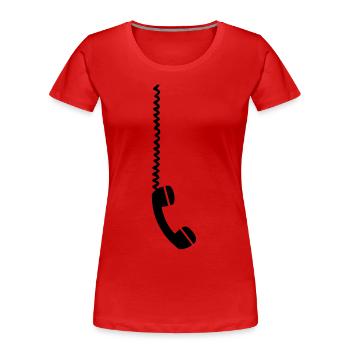 Telefon - Frauen Premium Bio T-Shirt - Rot - Vorne - Mia (176cm)