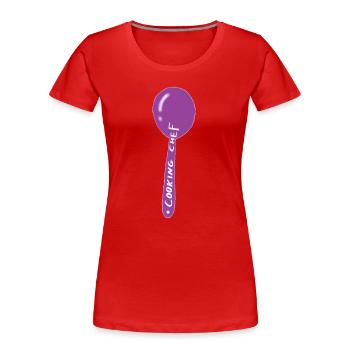 Purple Cookbook-Iridescent Balloon - Women's Premium Organic T-Shirt - red - Front - Mia (176cm)
