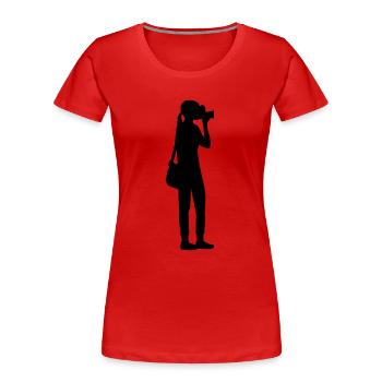 Photographer - Women's Premium Organic T-Shirt - red - Front - Mia (176cm)