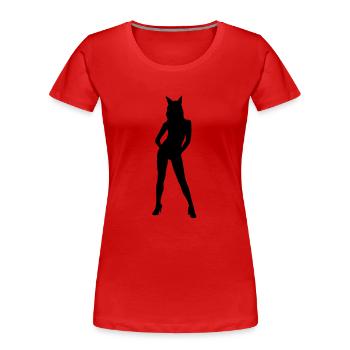 Femme comme un diable - T-shirt bio Premium Femme - rouge - Devant - Mia (176cm)
