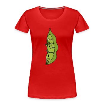 Erbsen - Frauen Premium Bio T-Shirt - Rot - Vorne - Mia (176cm)