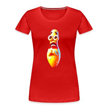 Ängstliche Kegel Bowling - Frauen Premium Bio T-Shirt - Rot - Vorne - Mia (176cm)