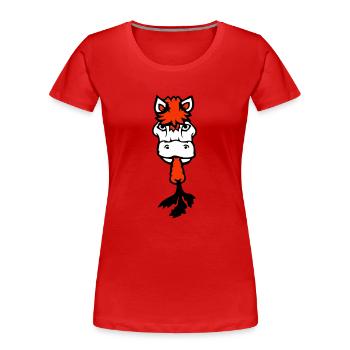 Horse eating carrot carrot eating hunger vegetables sweet - Women's Premium Organic T-Shirt - red - Front - Mia (176cm)