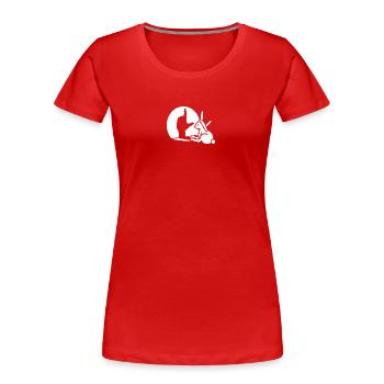 Rabbit Shadow Hand, LOSER Sign Loser - Women's Premium Organic T-Shirt - red - Front - Mia (176cm)