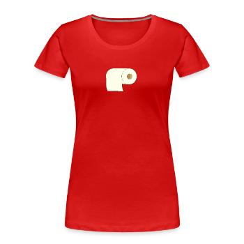 Minimalistische Toilettenpapierrolle - Frauen Premium Bio T-Shirt - Rot - Vorne - Mia (176cm)