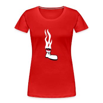 Burned Feet - Women's Premium Organic T-Shirt - red - Front - Mia (176cm)