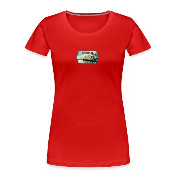 Leuchtturm Santa Marta de Cascais, Portugal - Frauen Premium Bio T-Shirt - Rot - Vorne - Mia (176cm)