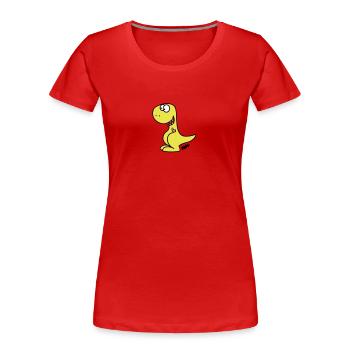 Dino (c) - T-shirt bio Premium Femme - rouge - Devant - Mia (176cm)