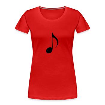 Note de Musique - T-shirt bio Premium Femme - rouge - Devant - Mia (176cm)