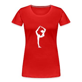 L’art du yoga : l’équilibre parfait comme mode de vie - T-shirt bio Premium Femme - rouge - Devant - Mia (176cm)