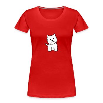 west highland white terrier - T-shirt bio Premium Femme - rouge - Devant - Mia (176cm)