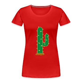 Cactus N°6 - Women's Premium Organic T-Shirt - red - Front - Mia (176cm)