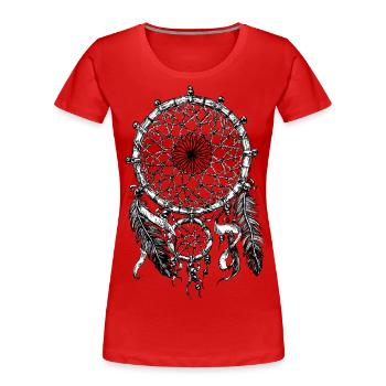 Dreamcatcher - Women's Premium Organic T-Shirt - red - Front - Mia (176cm)