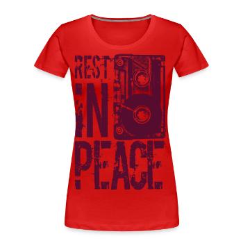 cassette - Frauen Premium Bio T-Shirt - Rot - Vorne - Mia (176cm)