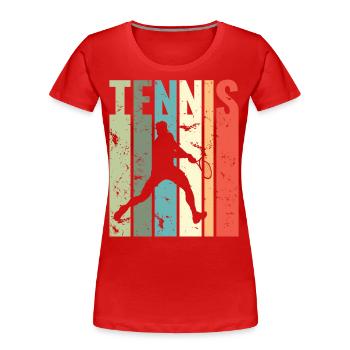 Vintage Tennis Player Lustiges Tennis - Frauen Premium Bio T-Shirt - Rot - Vorne - Mia (176cm)