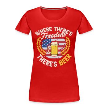 Brauen Bier Amerika - Frauen Premium Bio T-Shirt - Rot - Vorne - Mia (176cm)