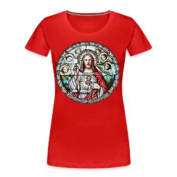 SACRED HEART OF JESUS - Women's Premium Organic T-Shirt - red - Front - Mia (176cm)