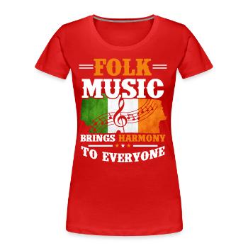 Folk Musik Irland - Frauen Premium Bio T-Shirt - Rot - Vorne - Mia (176cm)