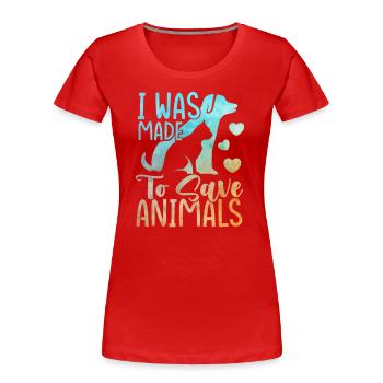 Animal Rescue Animal Shelter Dog Cat - Women's Premium Organic T-Shirt - red - Front - Mia (176cm)