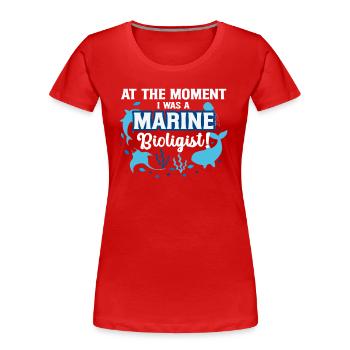 Biologiste marin - T-shirt bio Premium Femme - rouge - Devant - Mia (176cm)