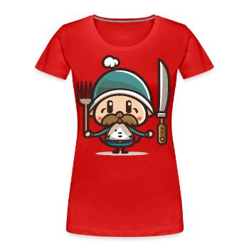 Thanksgiving-Pilger - Frauen Premium Bio T-Shirt - Rot - Vorne - Mia (176cm)