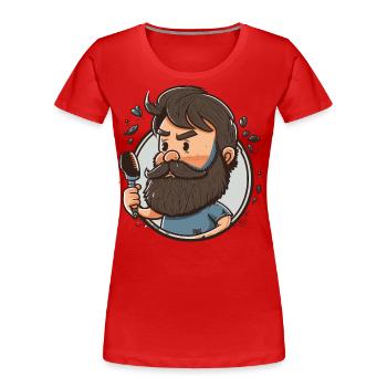 Schnurrbart-Beherrschung - Frauen Premium Bio T-Shirt - Rot - Vorne - Mia (176cm)