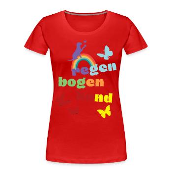 Regenbogenhund - Trauer ums Haustier - Freund - Frauen Premium Bio T-Shirt - Rot - Vorne - Mia (176cm)