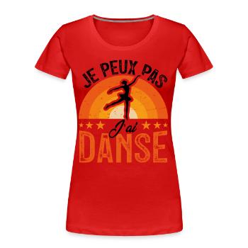 Ich kann nicht tanzen - Retro Vintage - Frauen Premium Bio T-Shirt - Rot - Vorne - Mia (176cm)