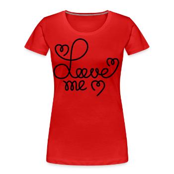 Aimez-moi - T-shirt bio Premium Femme - rouge - Devant - Mia (176cm)
