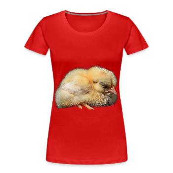 Huhn - Frauen Premium Bio T-Shirt - Rot - Vorne - Mia (176cm)