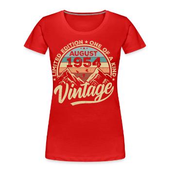 Birthday August 1954 Birthday Gift August - Women's Premium Organic T-Shirt - red - Front - Mia (176cm)