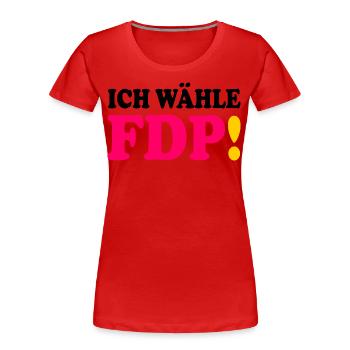 Ich wähle fdp - Frauen Premium Bio T-Shirt - Rot - Vorne - Mia (176cm)
