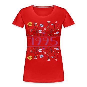 1995 Legendär Seit 1995 Geburtstag 1995 Frauen - Frauen Premium Bio T-Shirt - Rot - Vorne - Mia (176cm)