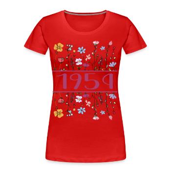 1954 Légendaire Depuis 1954 Anniversaire 1954 Femmes - T-shirt bio Premium Femme - rouge - Devant - Mia (176cm)